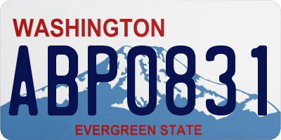 WA license plate ABP0831