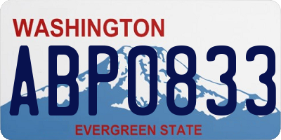 WA license plate ABP0833