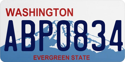WA license plate ABP0834