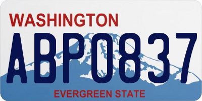 WA license plate ABP0837