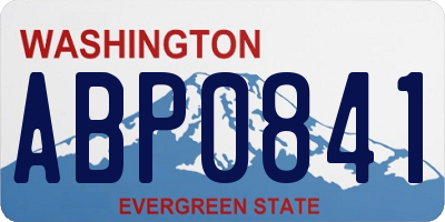 WA license plate ABP0841