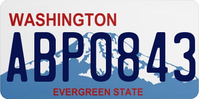 WA license plate ABP0843