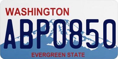 WA license plate ABP0850