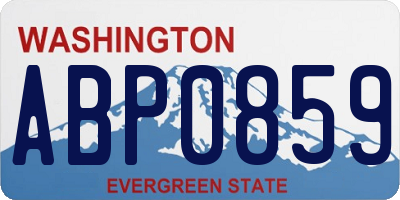 WA license plate ABP0859