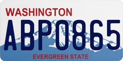 WA license plate ABP0865