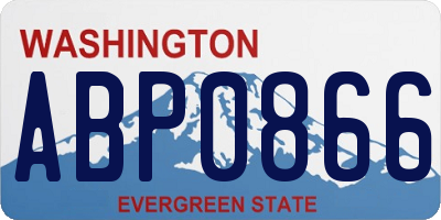 WA license plate ABP0866