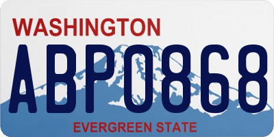 WA license plate ABP0868