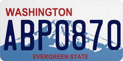WA license plate ABP0870