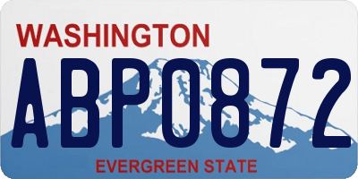 WA license plate ABP0872