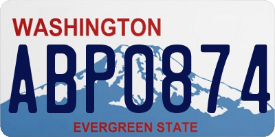 WA license plate ABP0874