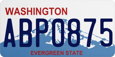WA license plate ABP0875