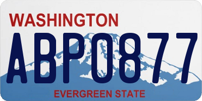 WA license plate ABP0877