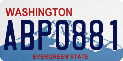 WA license plate ABP0881