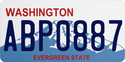 WA license plate ABP0887