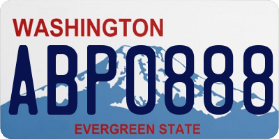 WA license plate ABP0888