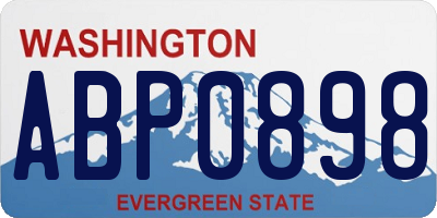 WA license plate ABP0898
