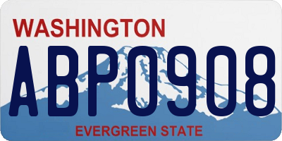 WA license plate ABP0908