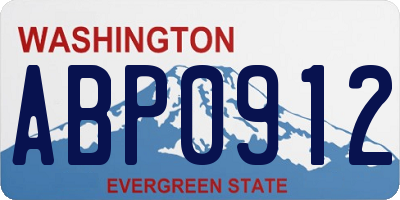 WA license plate ABP0912