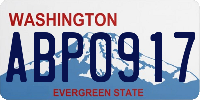 WA license plate ABP0917