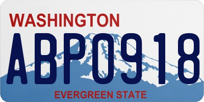 WA license plate ABP0918