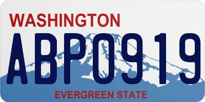 WA license plate ABP0919