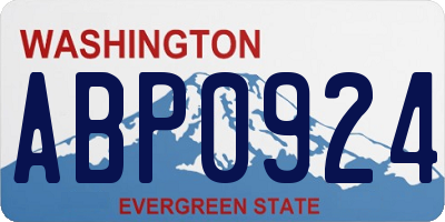 WA license plate ABP0924