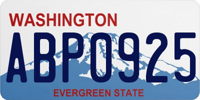 WA license plate ABP0925