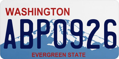 WA license plate ABP0926