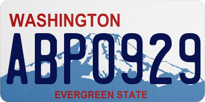 WA license plate ABP0929