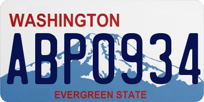 WA license plate ABP0934