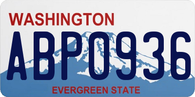 WA license plate ABP0936