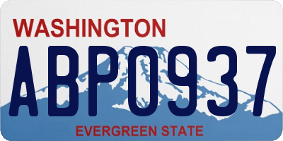 WA license plate ABP0937