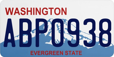 WA license plate ABP0938