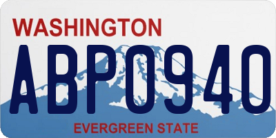 WA license plate ABP0940