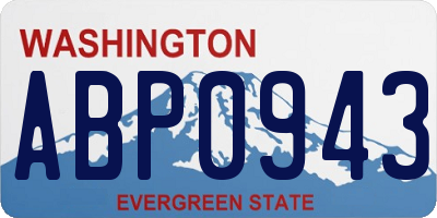 WA license plate ABP0943