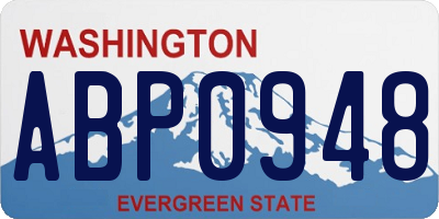 WA license plate ABP0948