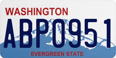 WA license plate ABP0951