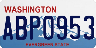 WA license plate ABP0953