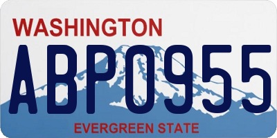 WA license plate ABP0955