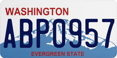 WA license plate ABP0957