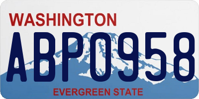 WA license plate ABP0958