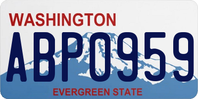 WA license plate ABP0959