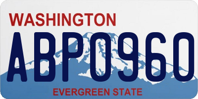 WA license plate ABP0960