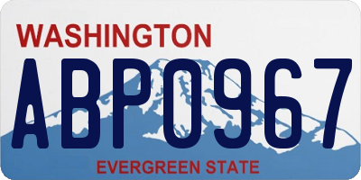 WA license plate ABP0967