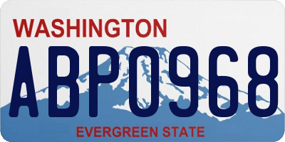 WA license plate ABP0968