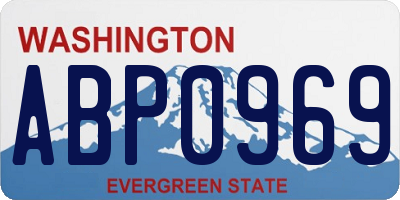 WA license plate ABP0969