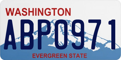 WA license plate ABP0971