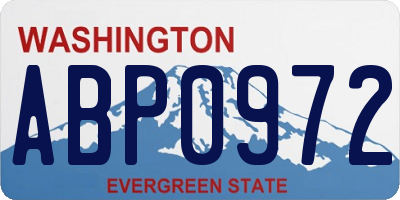 WA license plate ABP0972