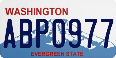 WA license plate ABP0977