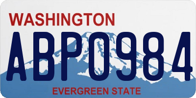 WA license plate ABP0984